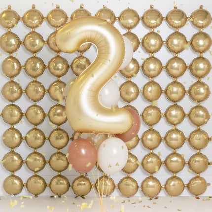 2 Year Figure Balloon Gold Satin Foil Empty 86cm