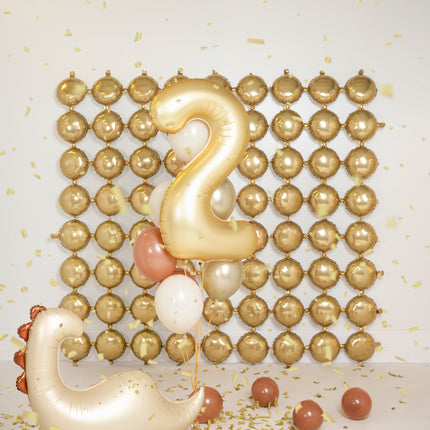 2 Year Figure Balloon Gold Satin Foil Empty 86cm