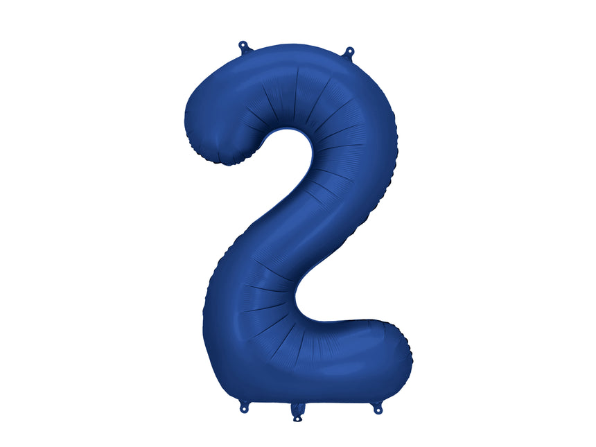 2 Year Figure Balloon Blue Satin Foil Empty 86cm
