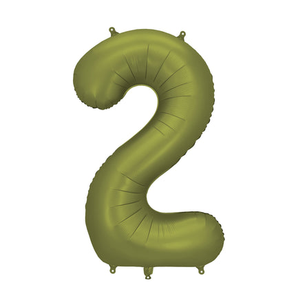 2 Year Figure Balloon Olive Green Empty 86cm