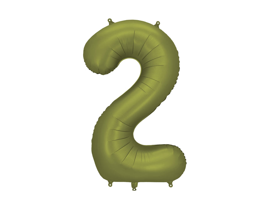 2 Year Figure Balloon Olive Green Empty 86cm