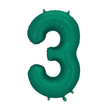 Ballon de baudruche numéro ''3'', 86cm, vert bouteille
