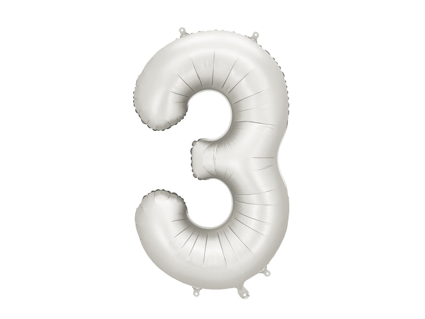 Ballon de baudruche Numéro ''3'', 86 cm, argenté