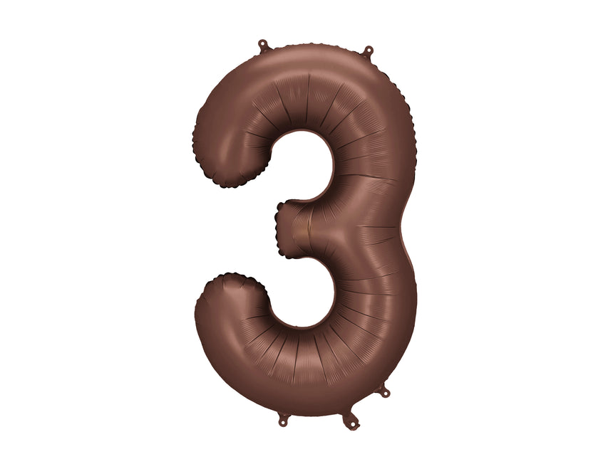 3 Year Figure Balloon Brown Empty 86cm