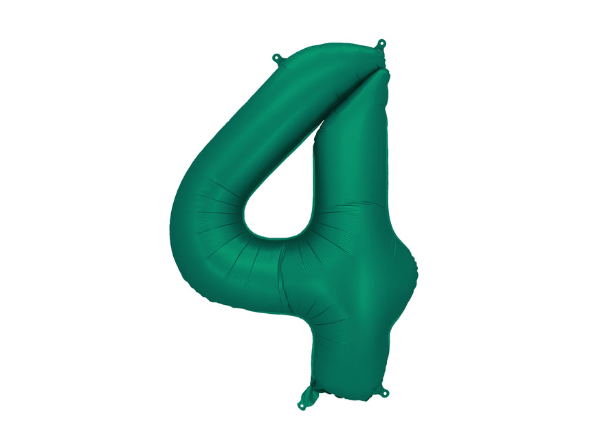 Ballon de baudruche numéro ''4'', 86cm, vert bouteille