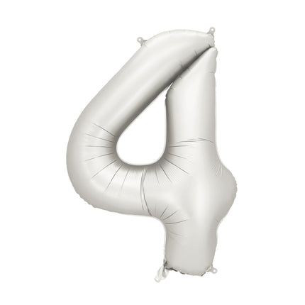 Ballon de baudruche Numéro ''4'', 86 cm, argenté