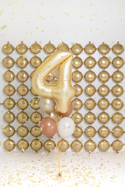 Ballon de baudruche Numéro '4', 86 cm, doré