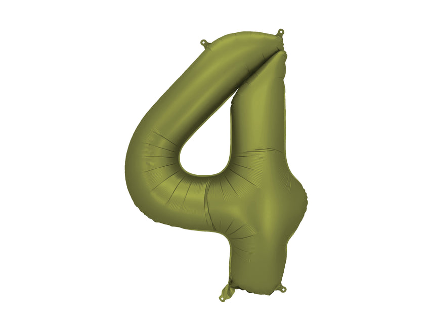 Ballon de baudruche Numéro ''4'', 86cm, olive