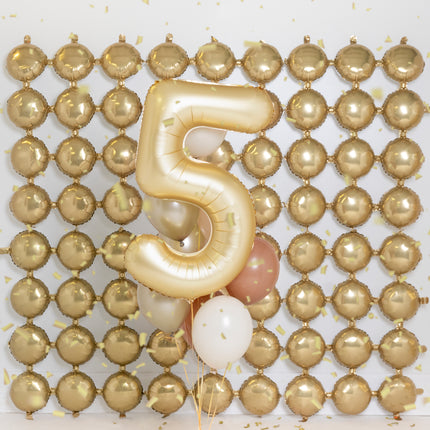 5 Year Figure Balloon Gold Satin Foil Empty 86cm