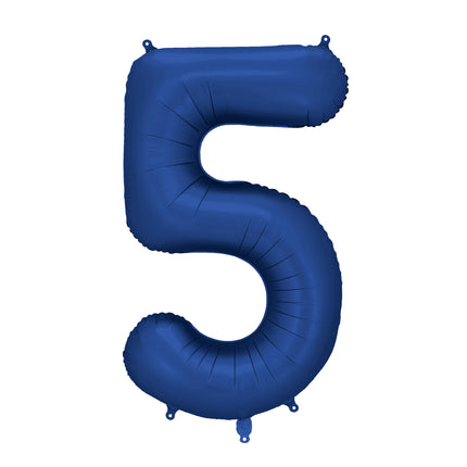 5 Year Figure Balloon Blue Satin Foil Empty 86cm