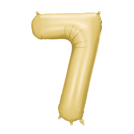 7 Year Figure Balloon Gold Satin Foil Empty 86cm