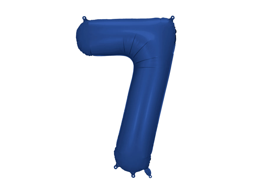 7 Year Figure Balloon Blue Satin Foil Empty 86cm