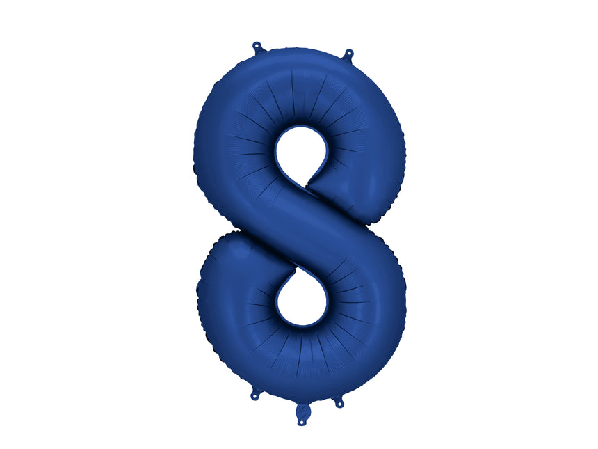8 Year Figure Balloon Blue Satin Foil Empty 86cm