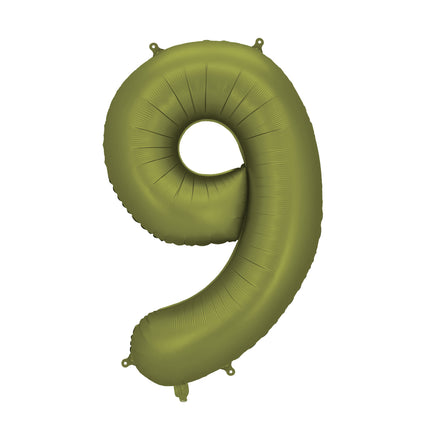 9 Year Figure Balloon Green Empty 86cm