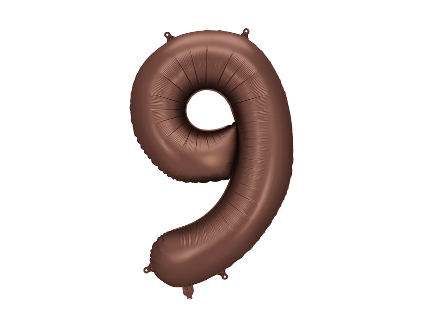 9 Year Figure Balloon Brown Empty 86cm