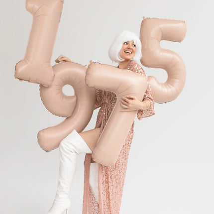 9 Year Figure Balloon Beige Gloss Empty 72cm