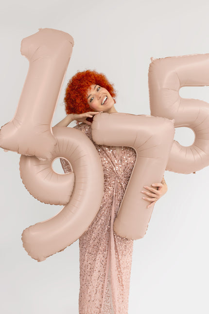 9 Year Figure Balloon Beige Gloss Empty 72cm