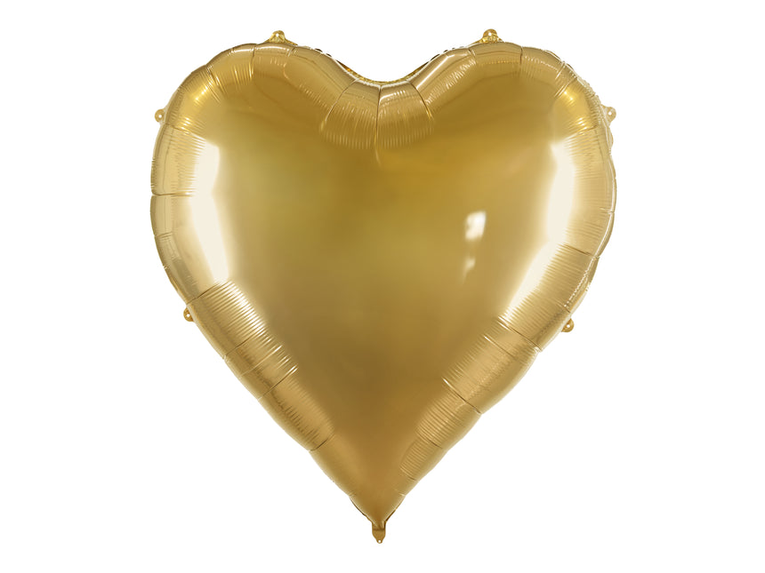 Ballon de baudruche Heart XXL, 136x129 cm, couleur or