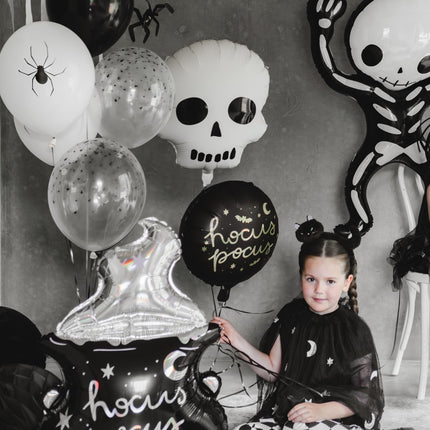Halloween Ballon à hélium blanc noir tête de mort vide 41cm