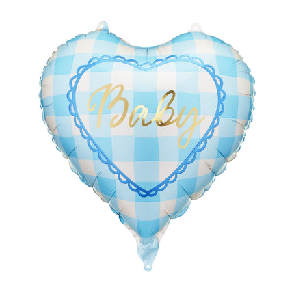 Ballon de baudruche cœur Baby, 35 cm, bleu clair