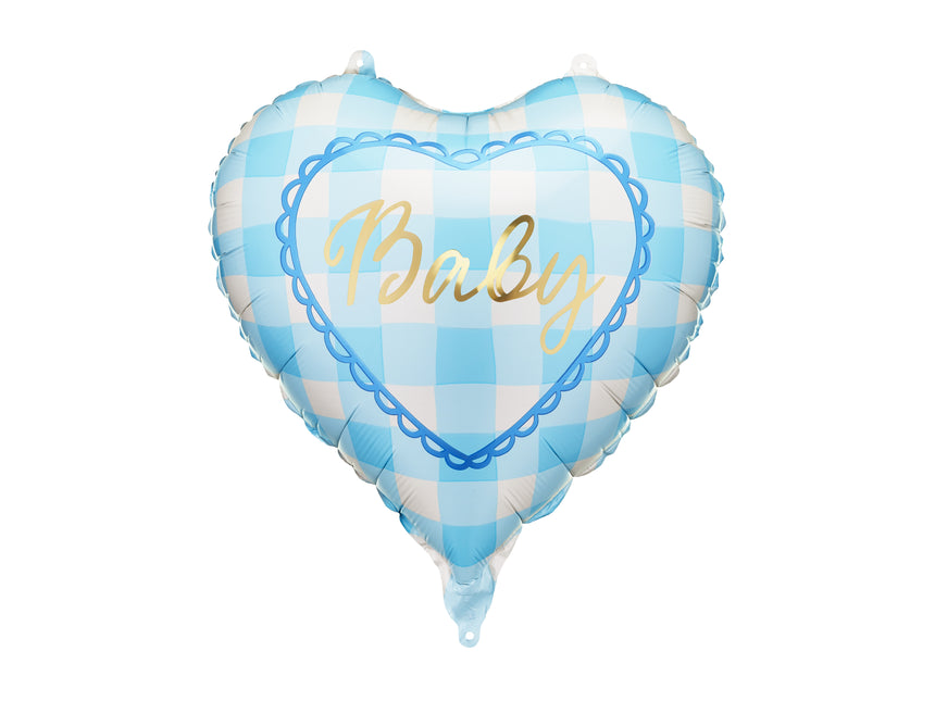 Ballon de baudruche cœur Baby, 35 cm, bleu clair