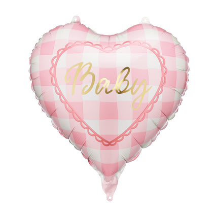 Ballon de baudruche coeur Baby, 35 cm, rose clair