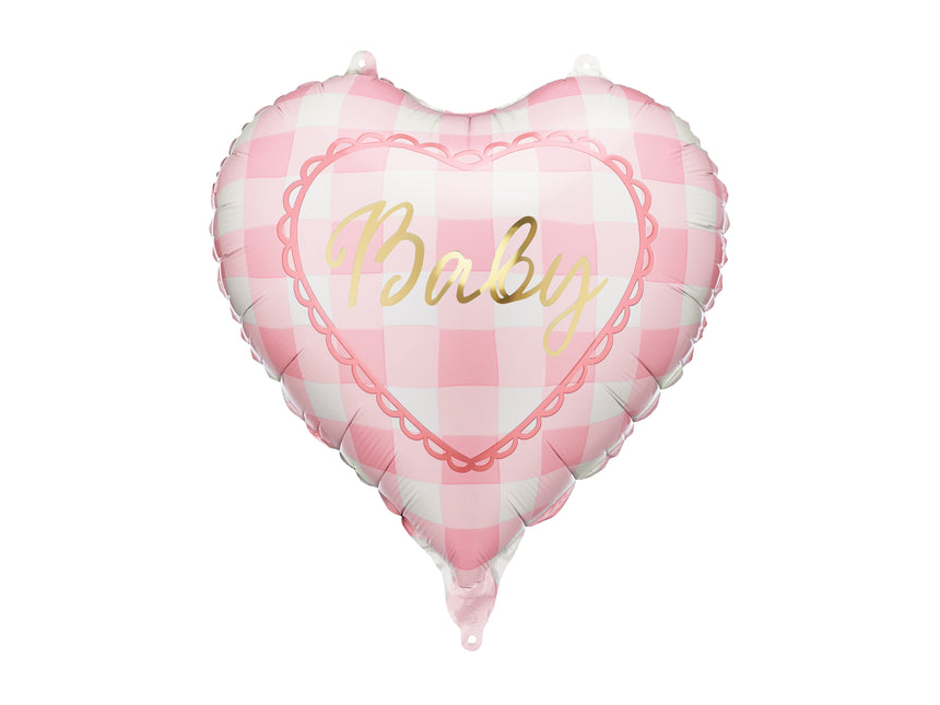 Ballon de baudruche coeur Baby, 35 cm, rose clair