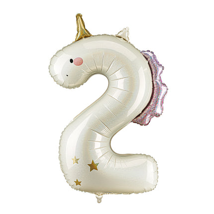 Ballon à l'hélium 2 ans Licorne, 93cm, mélange