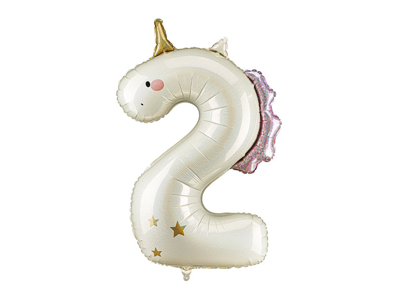 Ballon à l'hélium 2 ans Licorne, 93cm, mélange