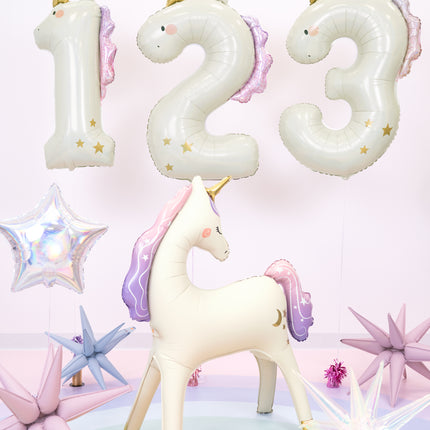 Ballon à l'hélium 2 ans Licorne, 93cm, mélange