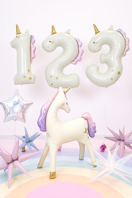 Ballon à l'hélium 2 ans Licorne, 93cm, mélange