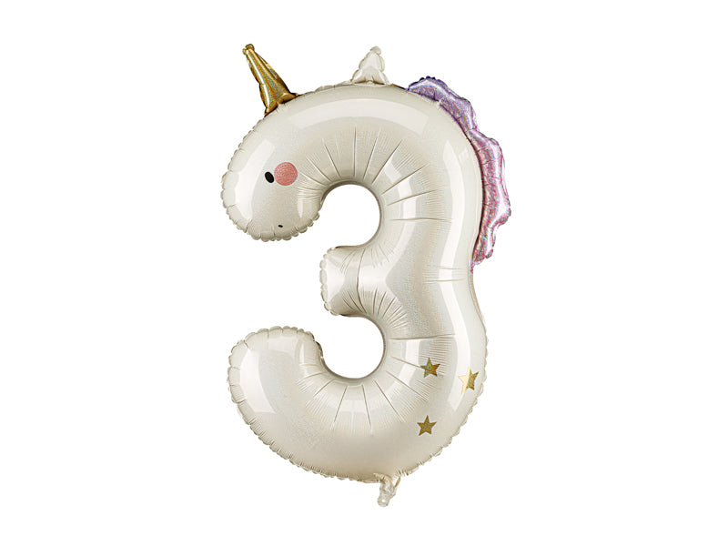 Ballon à l'hélium 3 ans Licorne, 93cm, mélange
