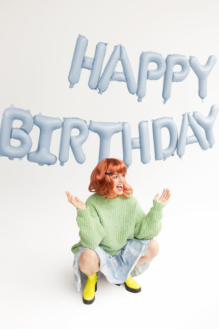 Ballon Lettre Joyeux Anniversaire Bleu 3.4m