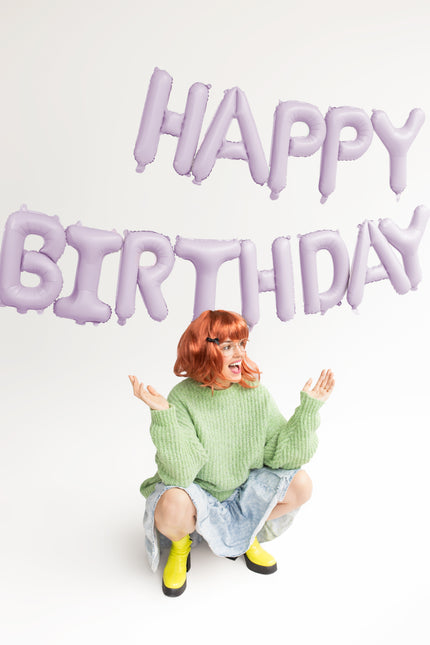 Ballon Lettre Joyeux Anniversaire Violet 3.4m