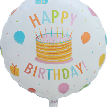 Happy Birthday Helium Balloon Cake Empty 45cm