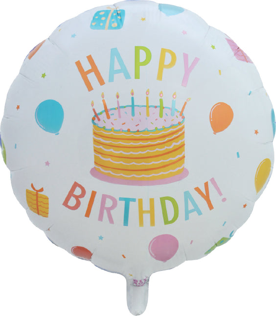 Happy Birthday Helium Balloon Cake Empty 45cm