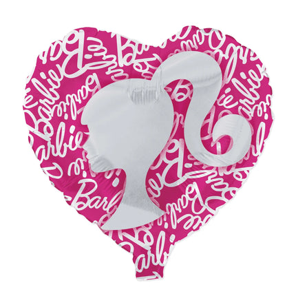 Ballon Barbie en hélium en forme de cœur, 45 cm, vide