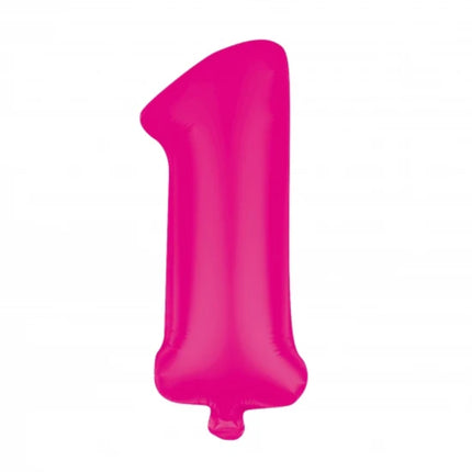 Ballon rose en forme de chiffre 1, non gonflé, 85 cm