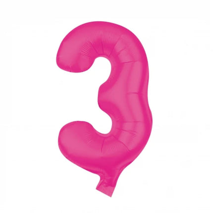 Ballon rose « 3 » vide, 85 cm
