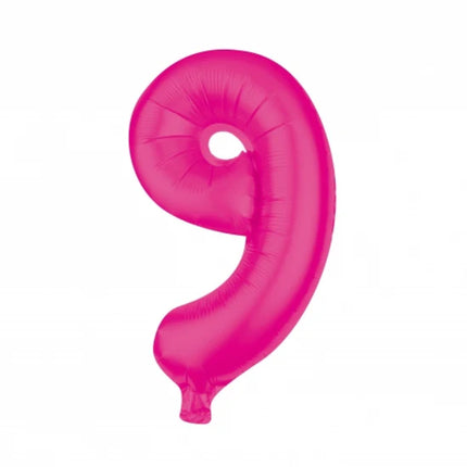 Ballon « 9 ans » rose, non gonflé, 85 cm