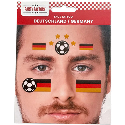 Tatouages temporaires de foot pour le visage, paillettes, drapeau allemand