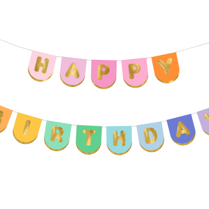 Guirlande de lettres Happy Birthday 2.13m