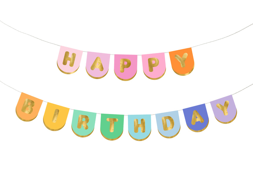 Guirlande de lettres Happy Birthday 2.13m