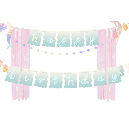 Guirlande Joyeux Anniversaire Sirène 1.3m