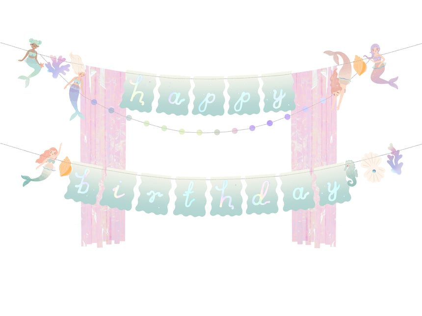 Guirlande Joyeux Anniversaire Sirène 1.3m