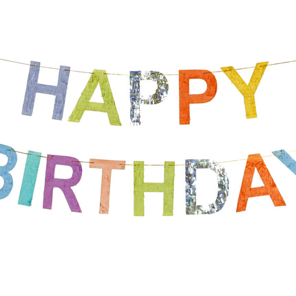 Guirlande de lettres Happy Birthday colorées 2.2m