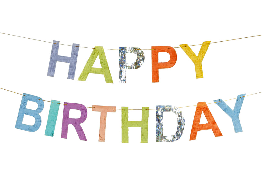 Guirlande de lettres Happy Birthday colorées 2.2m