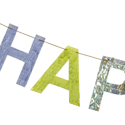Guirlande de lettres Happy Birthday colorées 2.2m