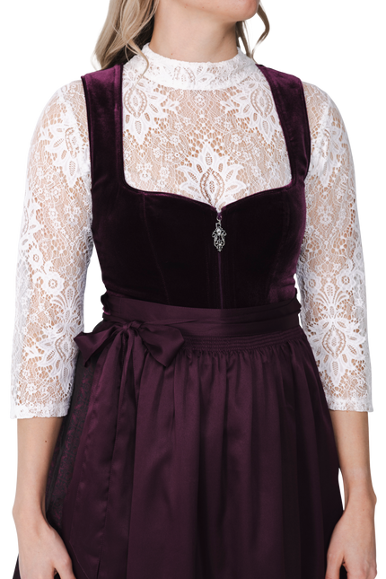 Chemisier Oktoberfest Blanc Dames Dentelle