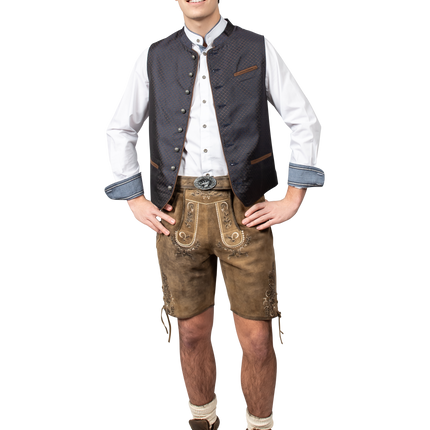 Gilet Oktoberfest Bleu Trachtenweste Jaquard